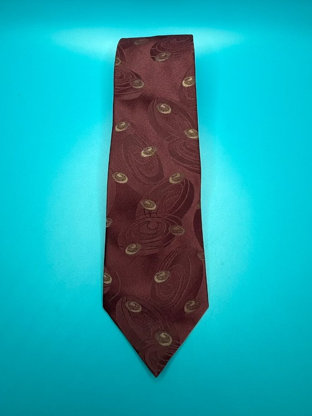 Vintage Johnny Carson Classic Burgundy Tie 1970's-80's